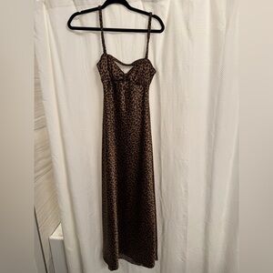 Zara Leopard Print Maxi Dress - Brown and Black